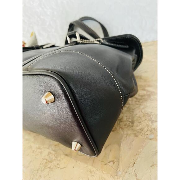 Coach Black Leather double handle Hampton Satchel Bag purse 9268 - Picture 6 of 10